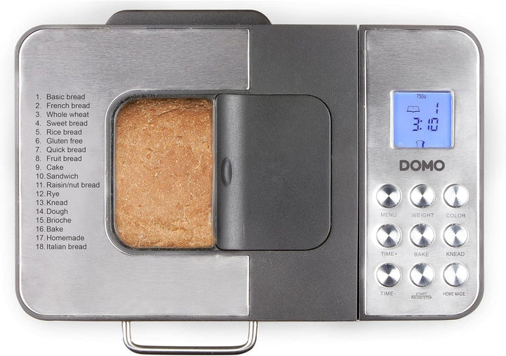 DOMO B3971 Brotbackautomat Schwarz, Silber (matt), Kunststoff