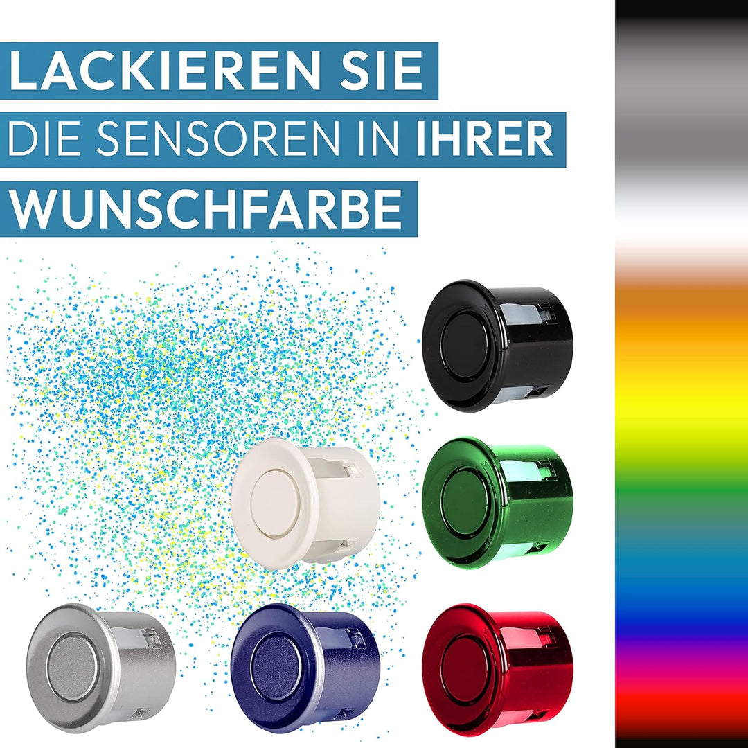 VSG24 Premium Einparkhilfe hinten zum nachrüsten am Auto, PDC Parksensoren hinten mit Stecksystem fü
