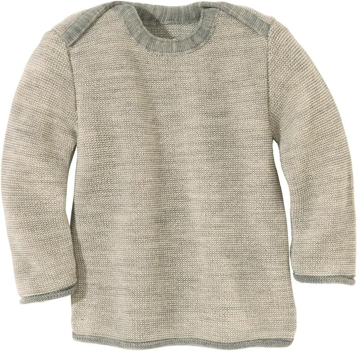 Disana 31302XX - Melange-Pullover Wolle blau 50-56 Grau/Natur, 50-56 Grau/Natur