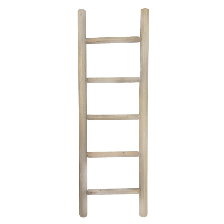 UNUS Dekoleiter Holzleiter Deko Leiter Wand Dekoration Handtuchhalter 120cm weiss Weiss 120 cm, Weis