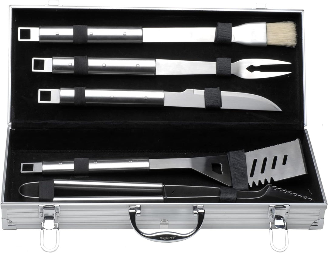 Berghoff 1108180 Grillset 6-teilig Set Koffer, Metall, Edelstahl