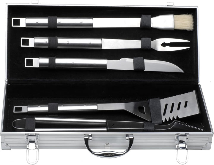 Berghoff 1108180 Grillset 6-teilig Set Koffer, Metall, Edelstahl