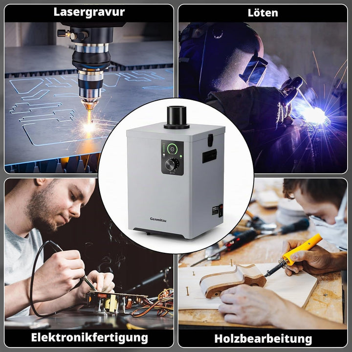 Genmitsu MD13 Rauchreiniger für Genmitsu L8, Rauchabsauger mit Vierschichtfiltration, LED-Schnittste