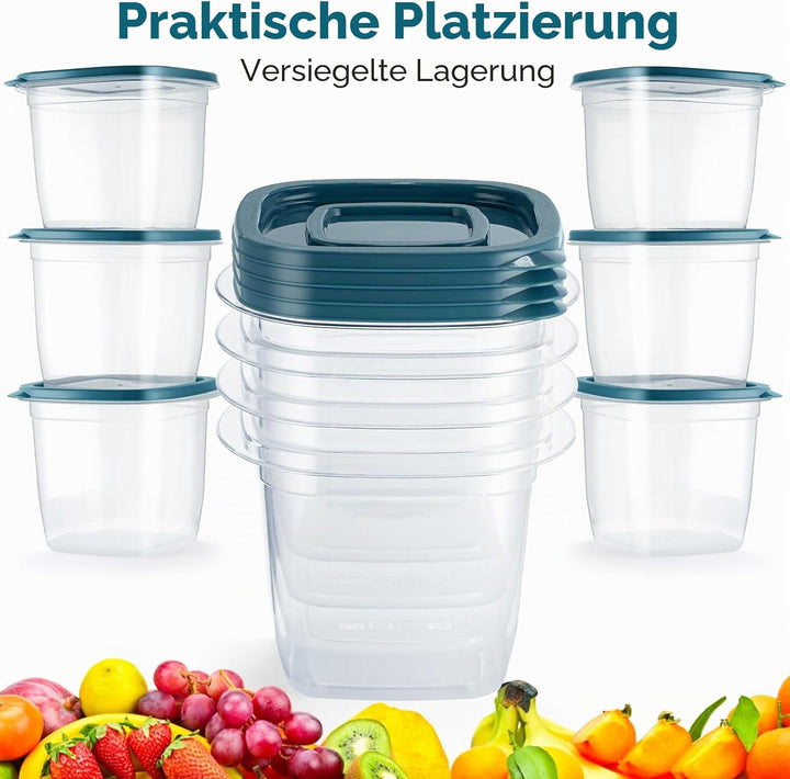 EFISH 10PCS Rechteck Kunststoff Portion Box Sets mit Deckel.Food Aufbewahrungsbox, Behälter Sets, Le