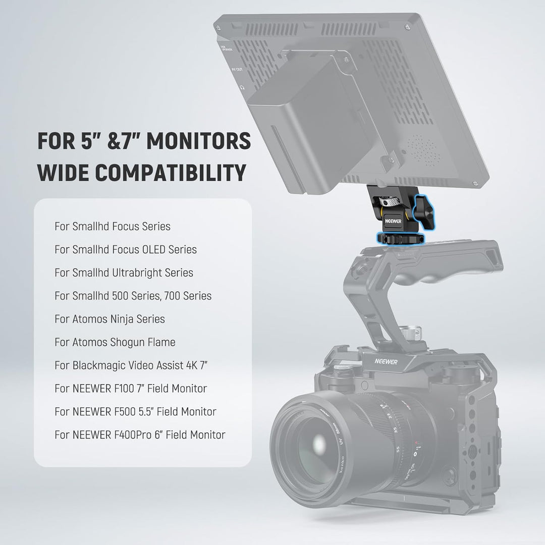 NEEWER Feldmonitorhalterung mit Cold Shoe,1/4" Schraube für 5" &amp; 7" Kamera Monitor Mount, 360° drehb