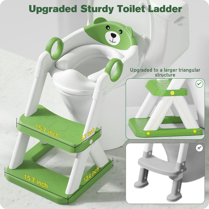 Toilettenleiter für Kinder, Upgraded Kindertoilette für Jungen und Mädchen, 2 in 1 Kind Toilettensit