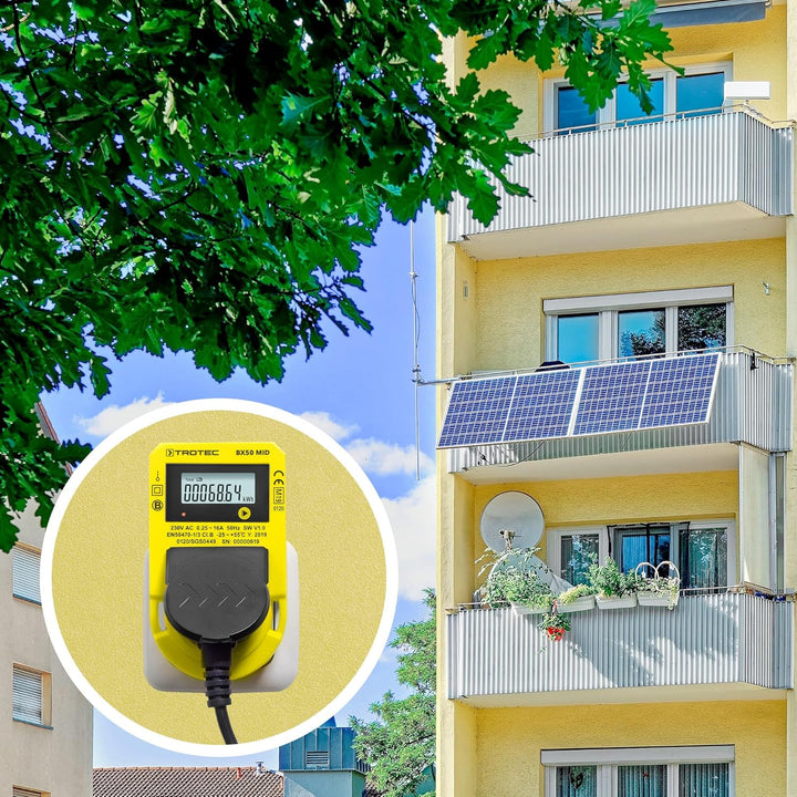 TROTEC Stromzähler für Steckdose BX50 MID – Messgerät Stromverbrauch – Messbereich 57,5 bis 3.680 W,