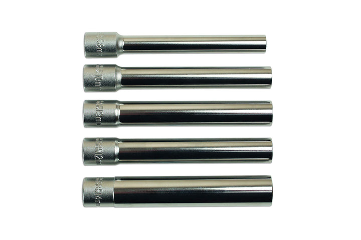 Laser 7032 Steckschlüssel-Set, extra lang, mehrfarbig, 3/8 Zoll, 5-teilig