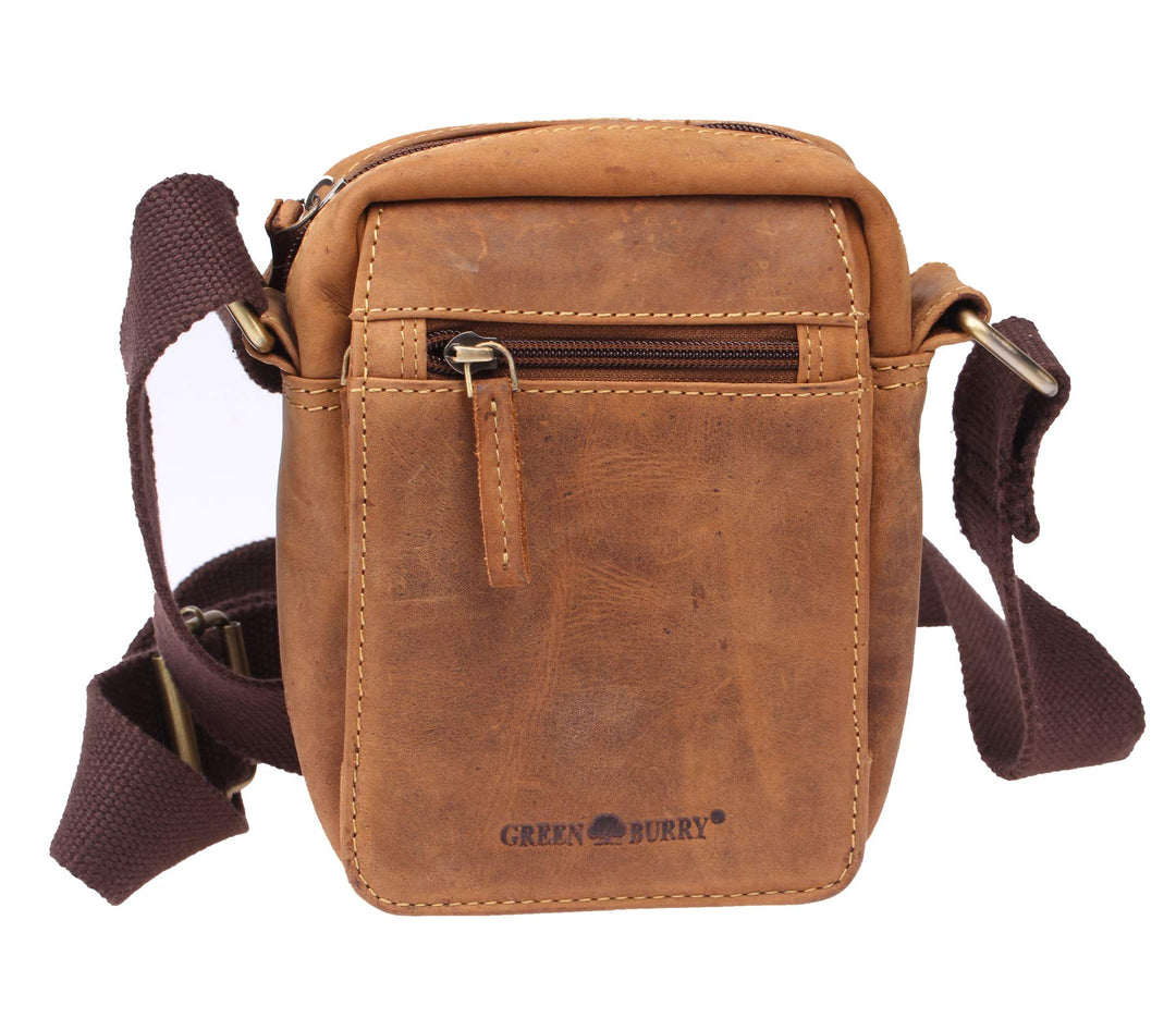 Greenburry Vintage Travel-2 Umhänger klein 1610, Umhängetasche Braun, Braun