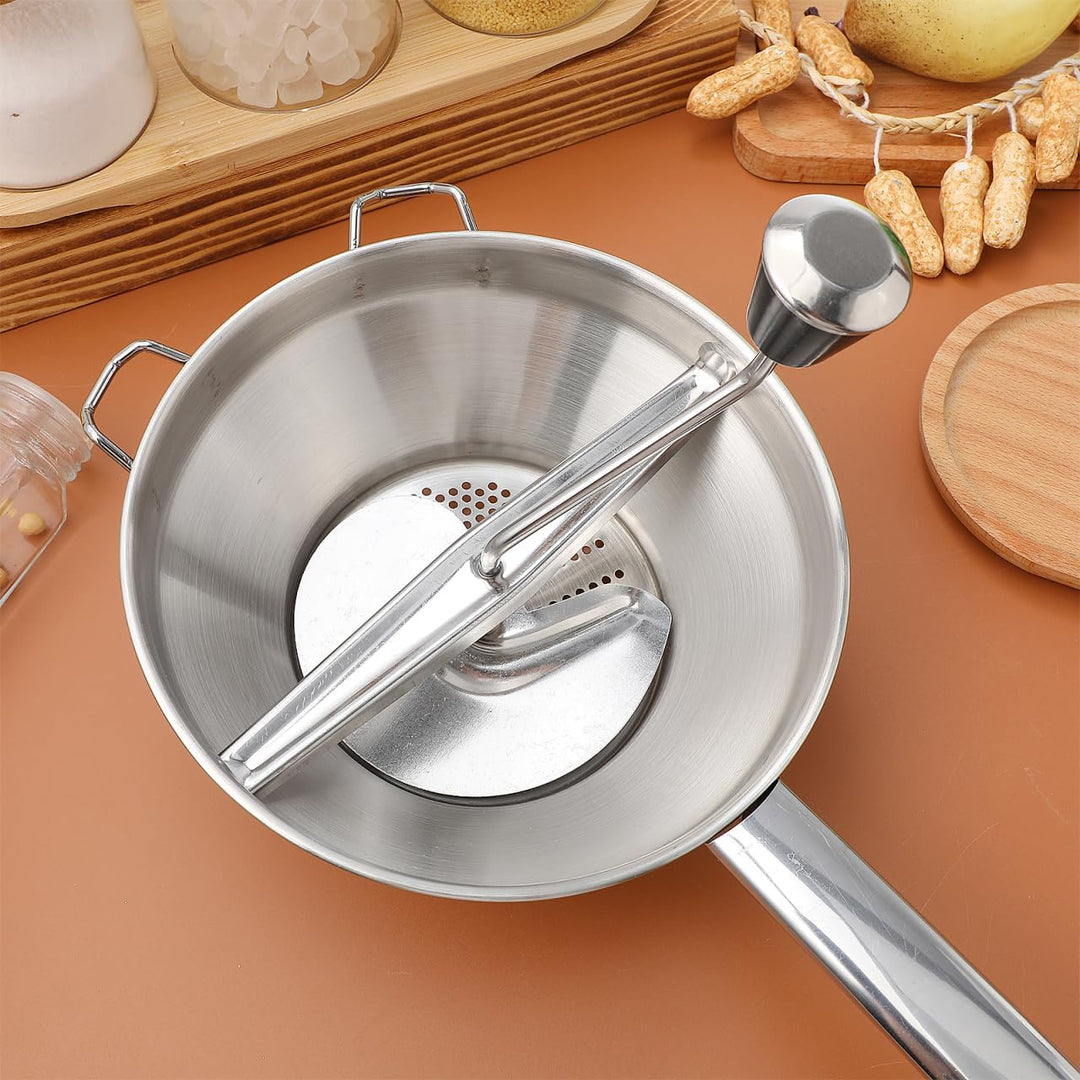 Amosfun Edelstahl Kartoffelpresse Manuelle Kartoffelquetsche Mit Ergonomischer Kurbel FüR Cremiges K