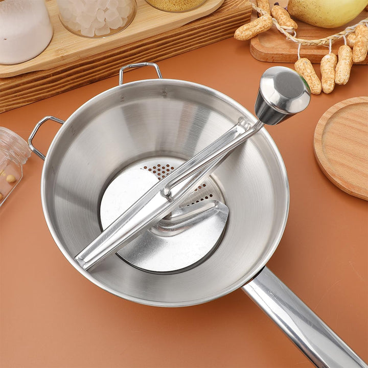 Amosfun Edelstahl Kartoffelpresse Manuelle Kartoffelquetsche Mit Ergonomischer Kurbel FüR Cremiges K