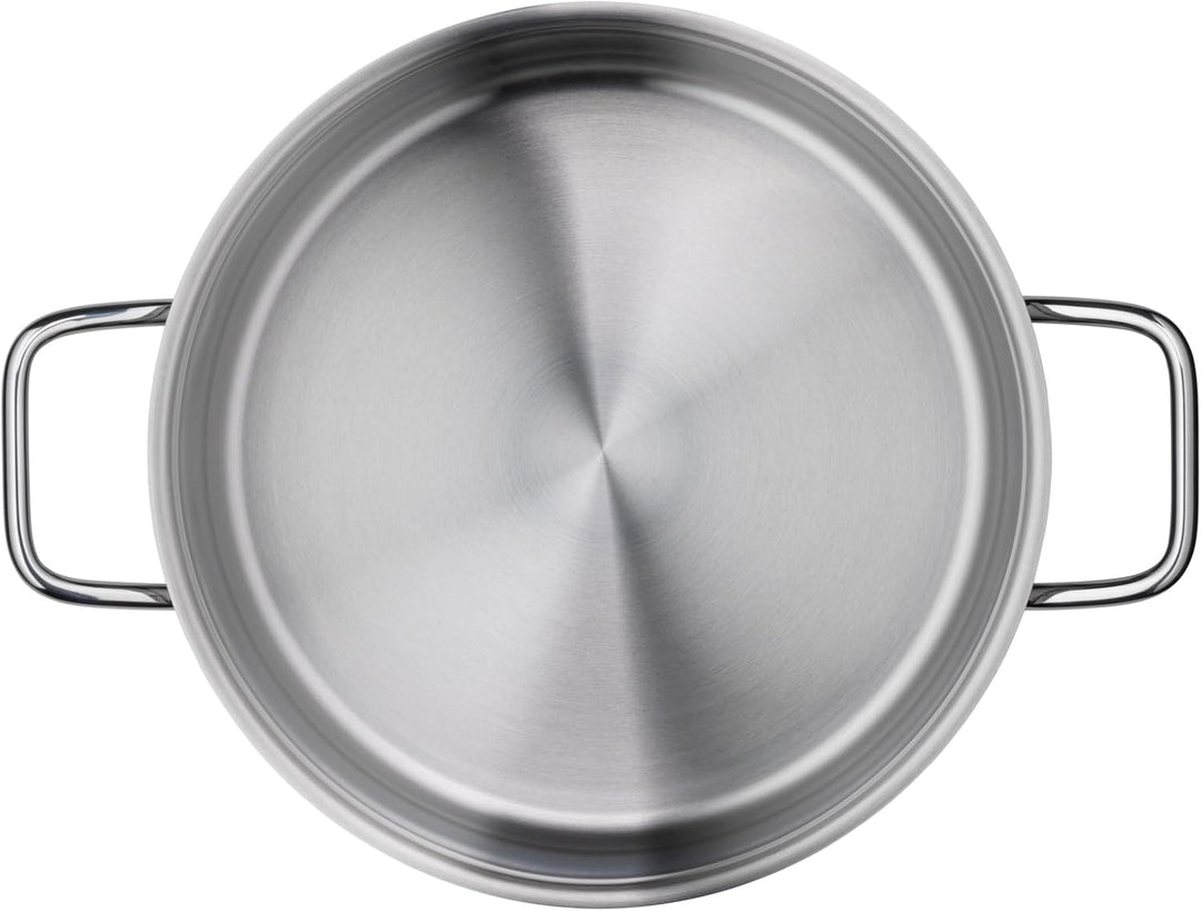 Silit Extra Cook, Bratentopf 24 cm mit Glasdeckel, Innenskalierung, breiter Schüttrand, hochwertiger