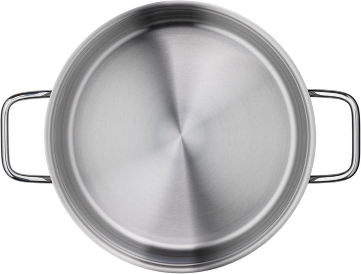 Silit Extra Cook, Bratentopf 24 cm mit Glasdeckel, Innenskalierung, breiter Schüttrand, hochwertiger