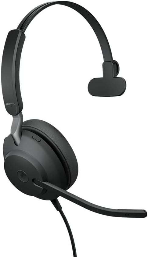 Jabra Evolve2 40 PC Headset – Noise Cancelling Microsoft Teams Certified Mono Headphones With 3-Micr