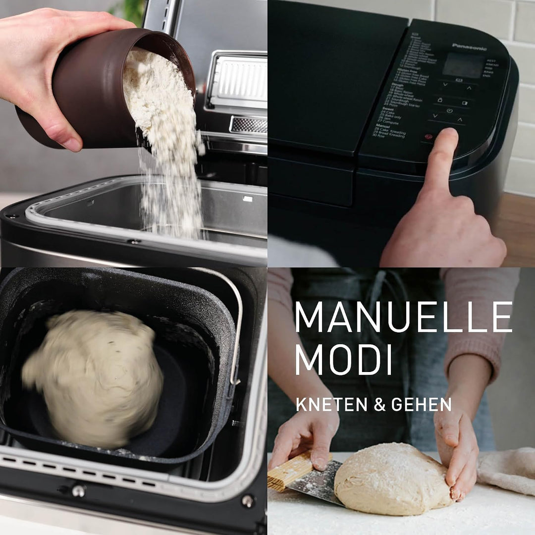 Panasonic SD-R2530K Automatischer Brotbackautomat, glutenfreie Programme & Nussspender, horizontales