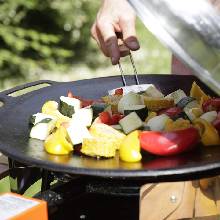 MUURIKKA Grillpfanne 48cm inkl. Schutztasche, Outdoor Pfanne, Feuerpfanne aus robuster Walzstahl für