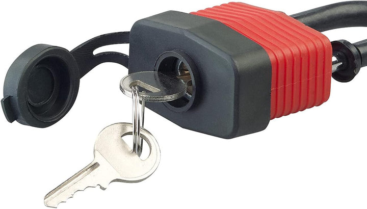 AGT Fahrrad-Schloss-Kette: 2er Pack Wetterfestes Profi-Stahlseil mit Vorhängeschloss, 5m, Ø 1cm (Mot