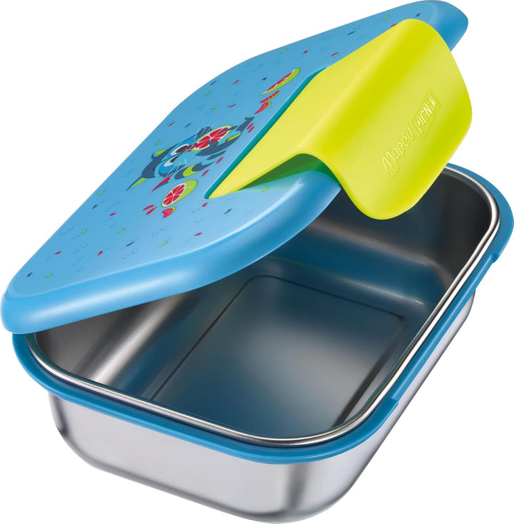 Maped PICNIK - Edelstahl-Lunchbox MINIZ Waschbär 900 ml EDELSTAHL Blau, EDELSTAHL Blau