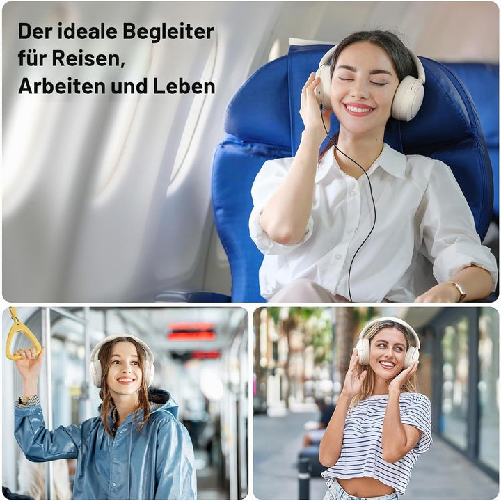 Edifier V80 Wireless Over Ear Kopfhörer mit -44dB ANC, Hi-Res Audio Wired, 45Std. AKKU, Multi-Point-