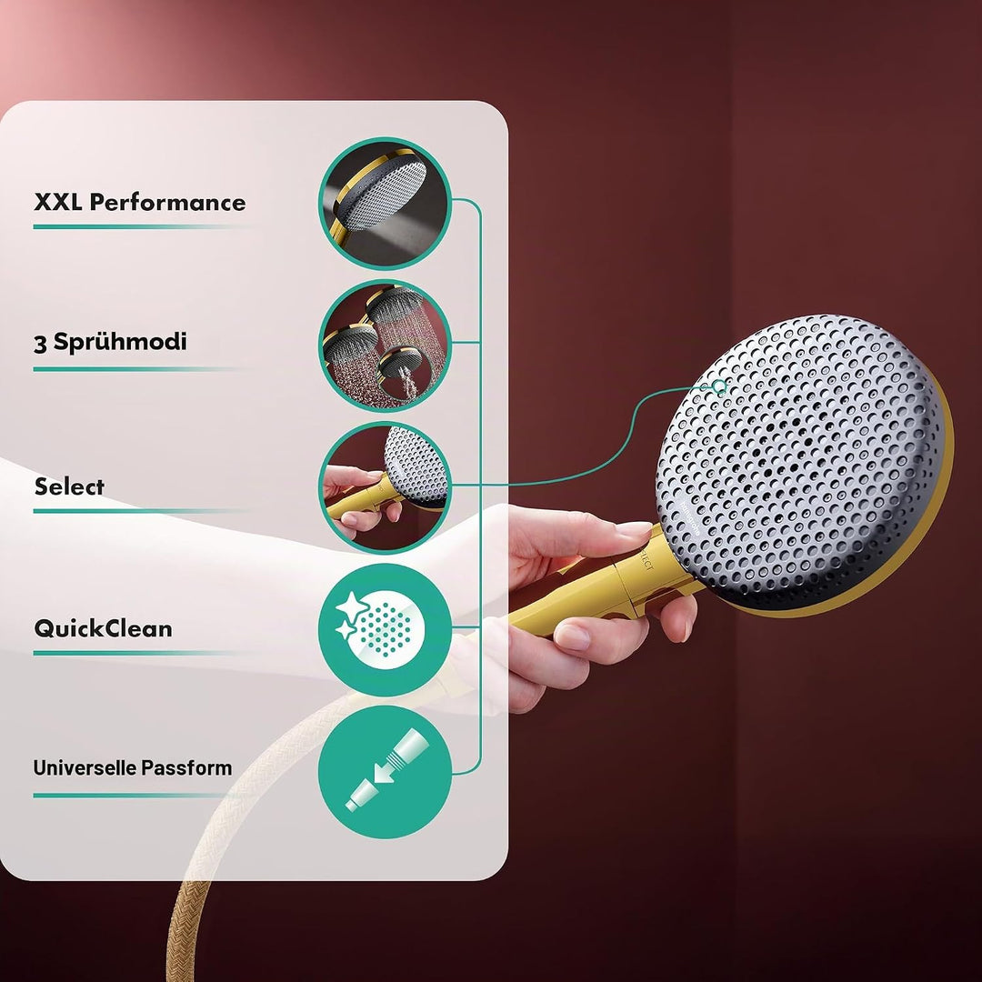 hansgrohe Raindance Alive Select S - Duschkopf, Handbrause mit 3 Strahlarten (inkl. PowderRain), run