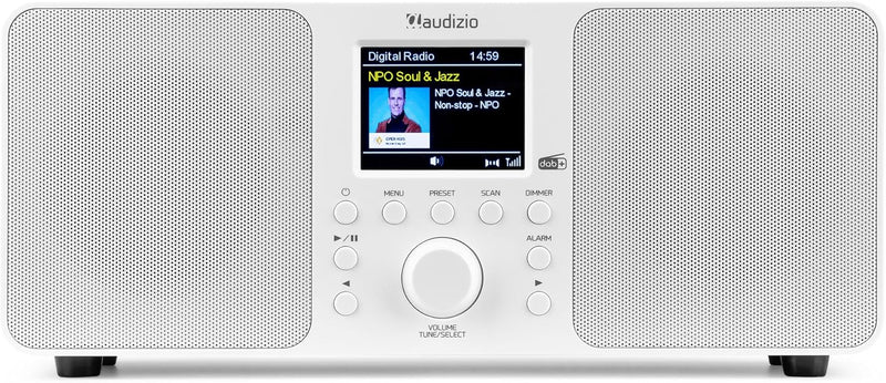 Audizio Genua DAB Radio mit Bluetooth – Stereo DAB Plus Radio mit Fernbedienung, 60 Speicherplätze,