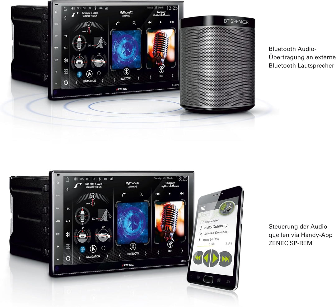 ZENEC Z-N976 – 2-Din Autoradio, Multimediasystem mit 9“/22,9 cm Touchscreen, Mediencenter mit DAB+,
