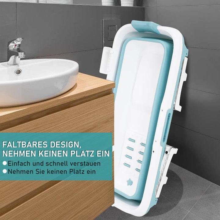 Izrielar Faltbare Badewanne für Erwachsene - Praktisch mobile Badewann mit abnehmbarem Deckel sowie