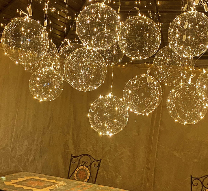 10 Pack Leuchtende Luftballons, Bobo Helium Ballons LED Ballons, Klare Luftballon mit Lichterketten
