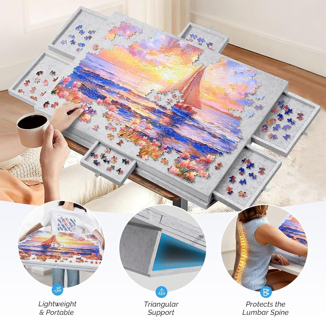 1000 Teile Puzzlebrett Grau, Grau
