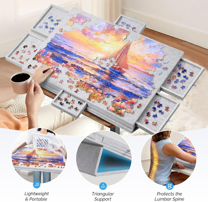 1000 Teile Puzzlebrett Grau, Grau