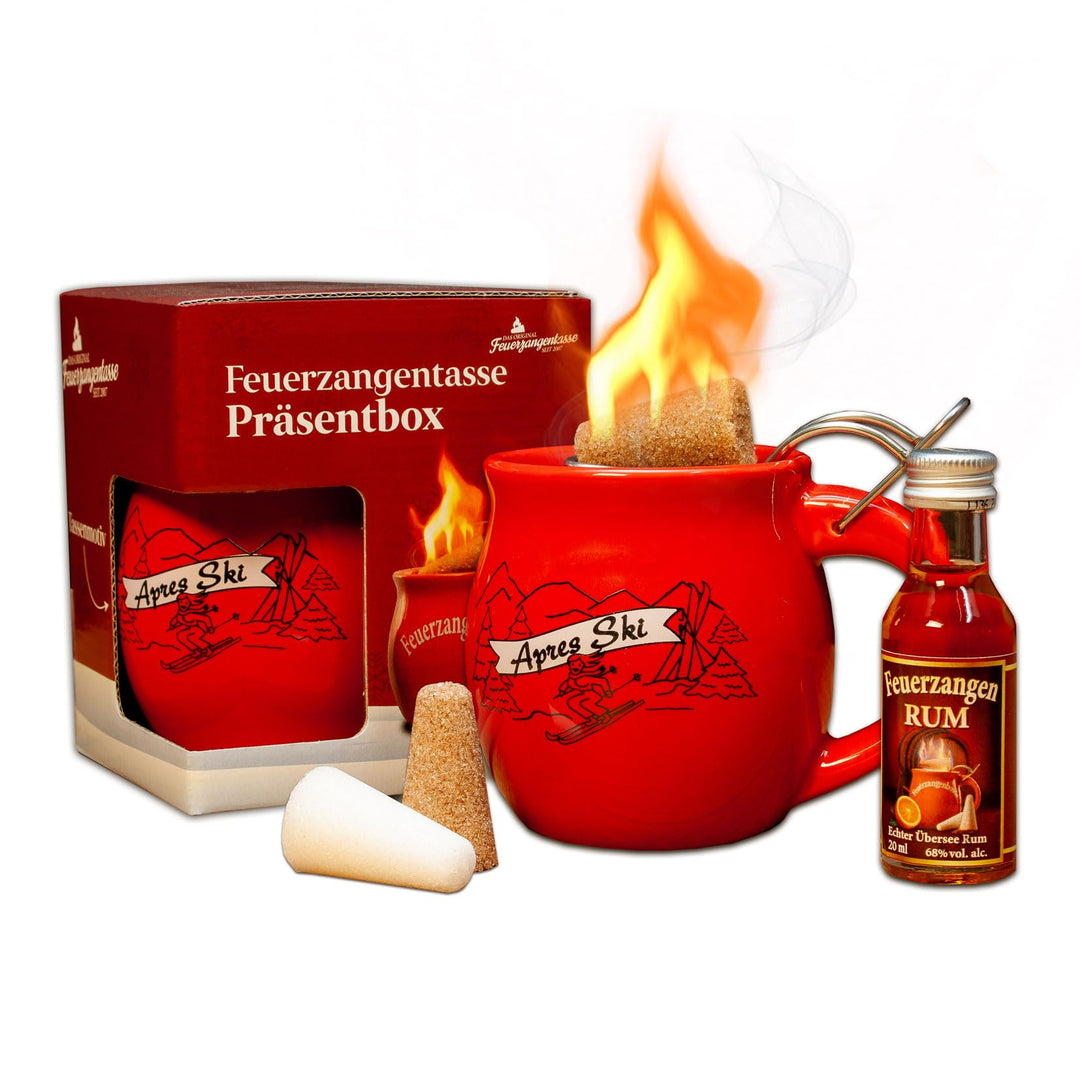 Feuerzangentasse 1er-Set, mit Rum, Rot/Après-Ski - für Feuerzangenbowle Rot / Après-ski, Rot / Après