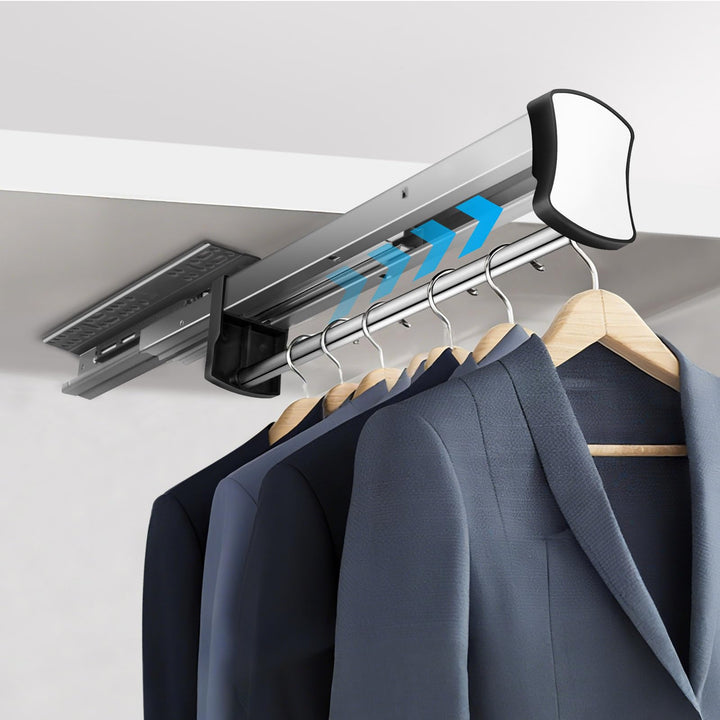 Kleiderstange Ausziehbar Schrank 35cm, Teleskopstange Schrankauszug mit Dämpfung, Verstellbare Kleid