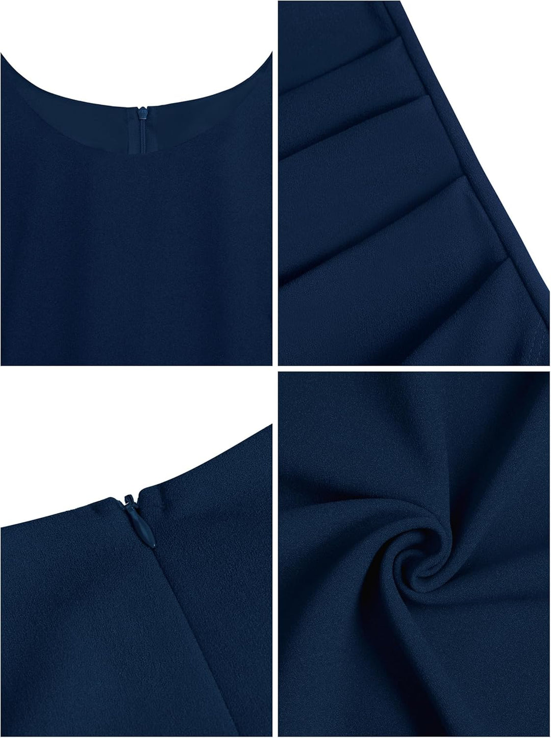 Missufe Damen Cocktailkleid Wickelkleid Partykleid Midikleid Elegant Bodycon Figurbetontes Sommerkle