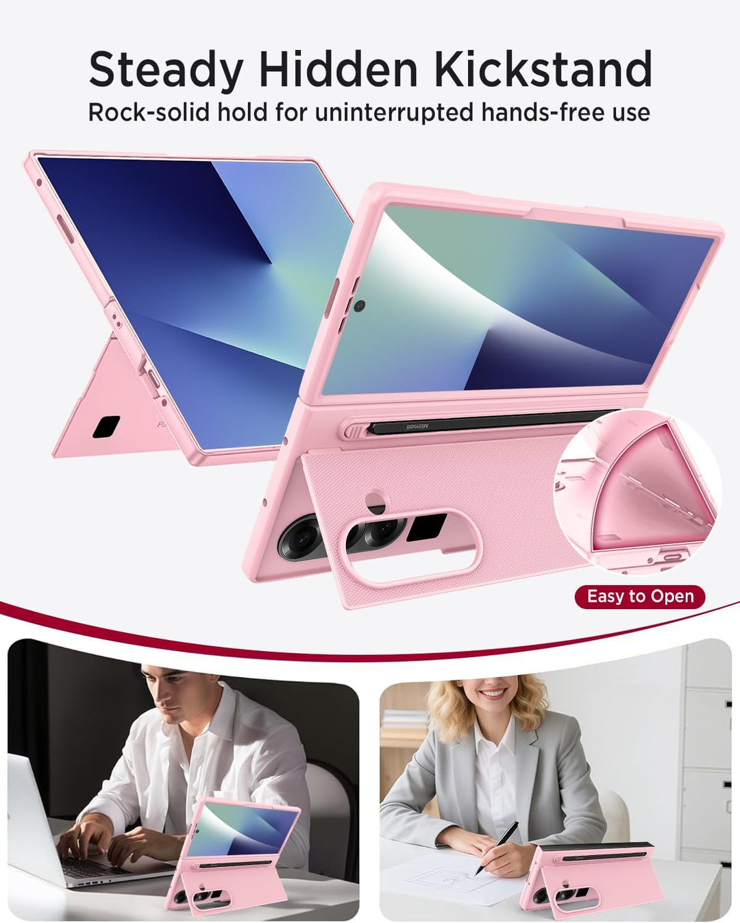 Miimall Kompatibel mit Samsung Galaxy Z Fold 7 Hülle mit S-Pen & Stifthalter, [HD Displayschutz] Ult