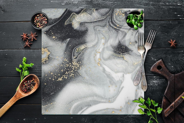 TMK ArtDeko Herdabdeckplatte 50x52 Einteilig Glas Induktion Herdschutz Spritzschutz Glasplatte Deko