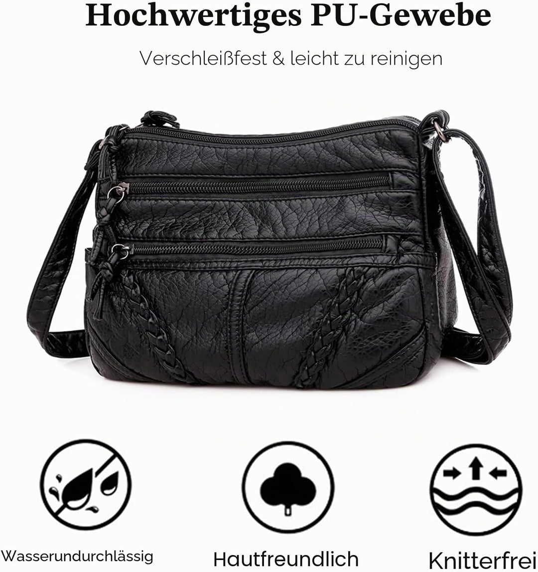 FANDARE Damen Umhängetasche Schultertasche Frauen Crossbody Bag Wasserdicht PU Leder Damentasche Sch