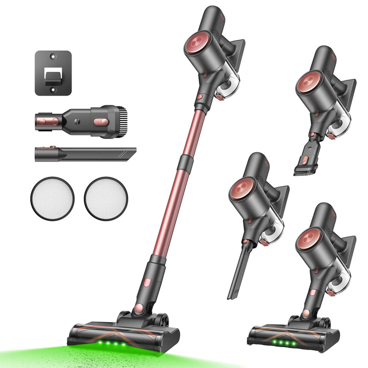 Vexilar Akku Staubsauger Kabellos 45Mins/45KPA/450W, Akkustaubsauger mit Geen LED, 6-in-1 Ultraleich
