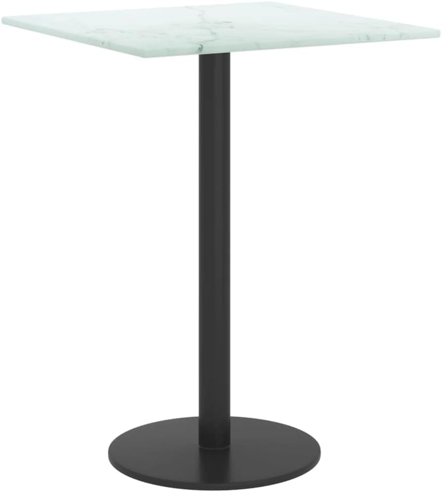 BADJAS Tischplatte Weiss Hartglas in Marmoroptik Schreibtischplatte, DIY Stabile Esstisch, Schreibti