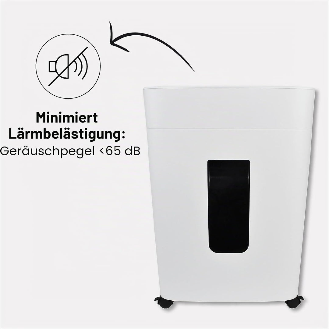 DESQ® Aktenvernichter Sicherheitsstufe P5 - Microcut (2500 Partikel/A4), 2 x 12 mm, 20 Liter, 10 min