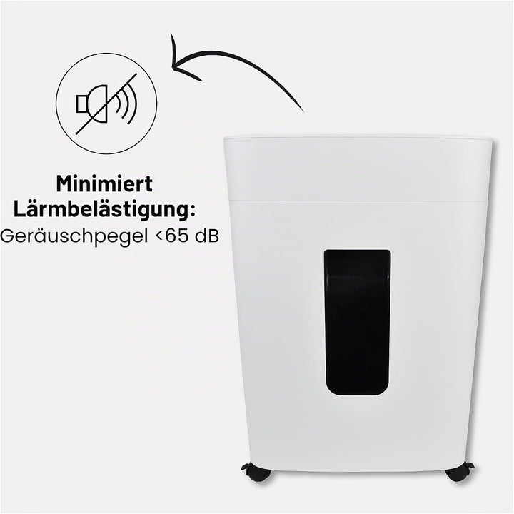 DESQ® Aktenvernichter Sicherheitsstufe P5 - Microcut (2500 Partikel/A4), 2 x 12 mm, 20 Liter, 10 min
