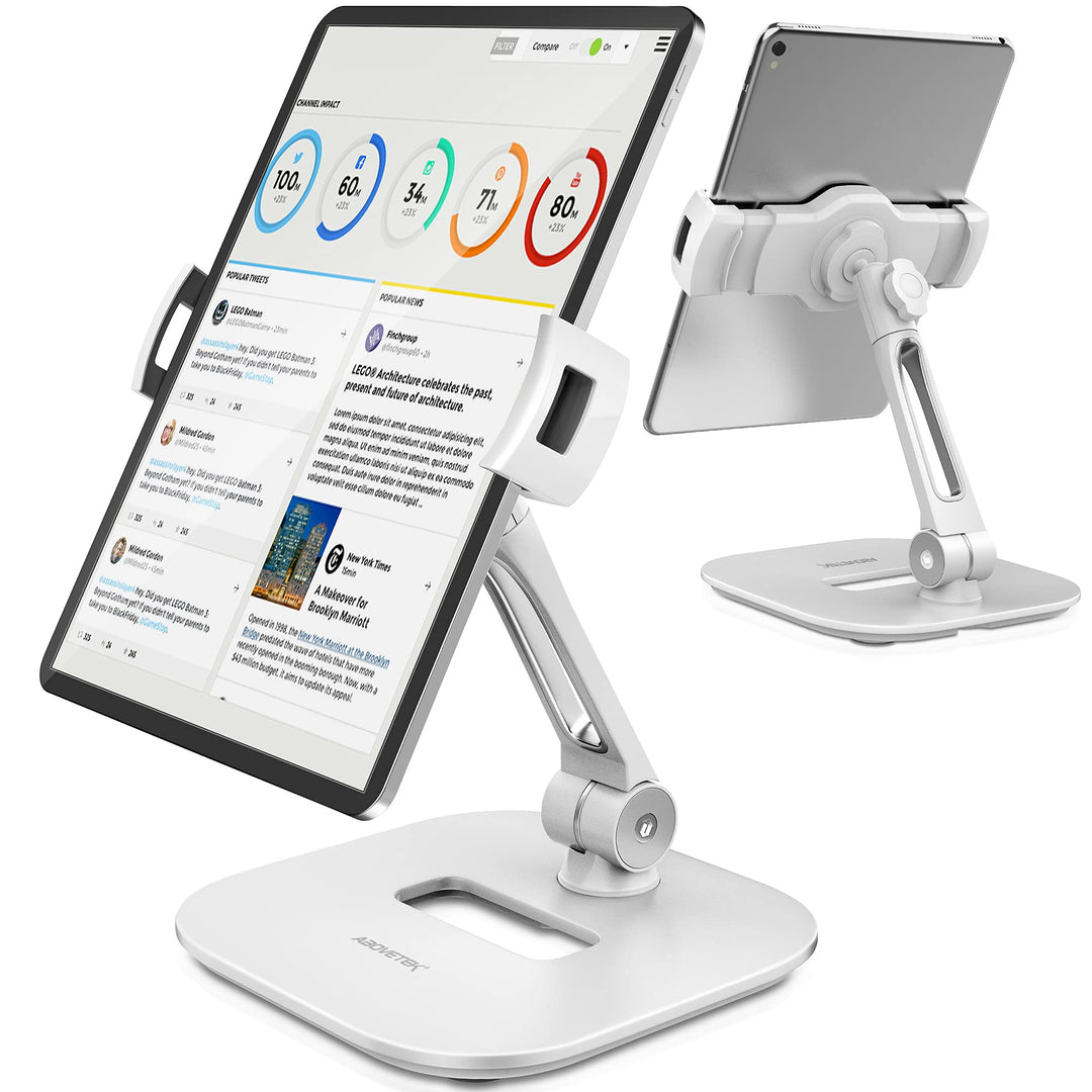 AboveTEK ipad Ständer Faltbar Tablet Ständer 4-11" Tablet Halter Schwarz 360°Swivel Halter Handy Stä