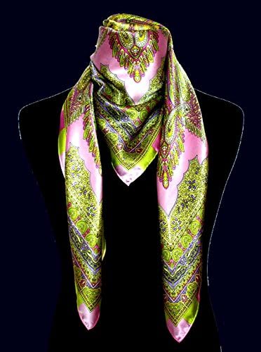 Lorenzo Cana Luxus Damen Seidentuch aufwändig bedrucktes Tuch 100% Seide 100 x 100 cm harmonische Fa