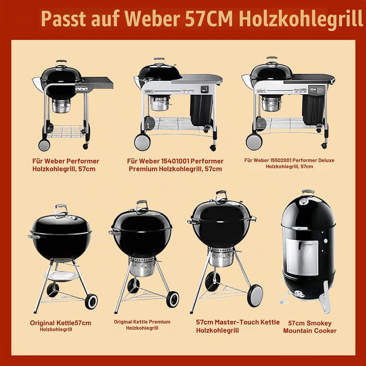 Denmay 54,6cm Grillrost rund Klappbarem 7436 für Weber 57 cm Holzkohlegrill One-Touch Wasserkocher P