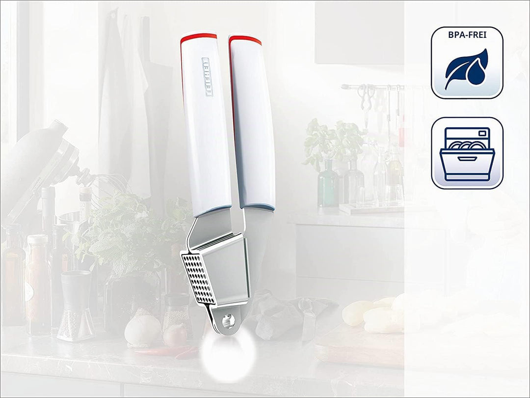 Leifheit Knoblauchpresse ComfortLine-Serie, Knoblauchschneider aus rostfreiem Edelstahl, spülmaschin