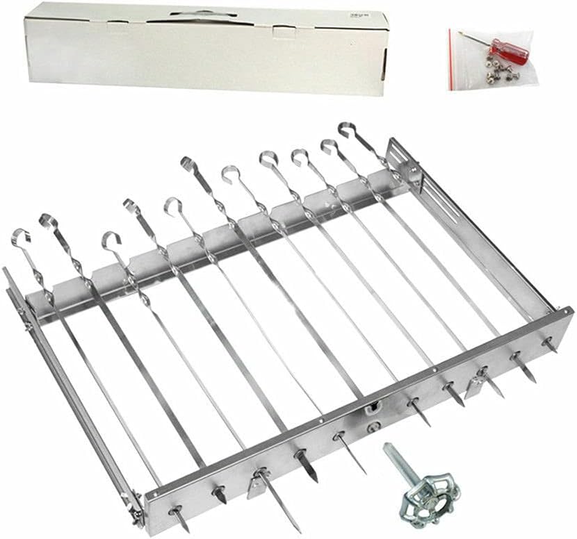 Mangal Set President Edelstahl mit Drehspiessregler für 11 Spiesse