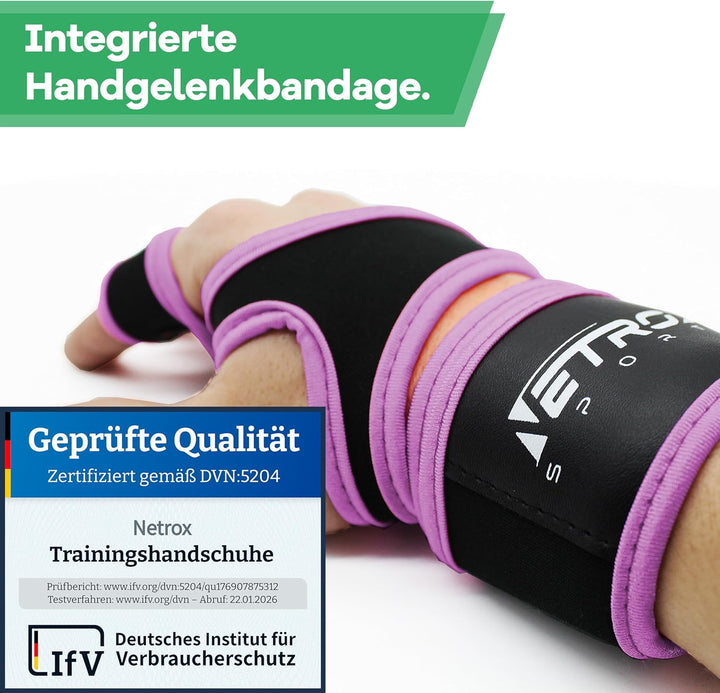 NetroxSports® – Trainingshandschuhe mit Handgelenkstütze für Bodybuilding, Gewichtheben, Krafttraini