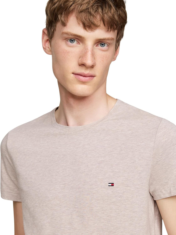 Tommy Hilfiger Herren T-Shirt Kurzarm Stretch Slim Fit Tee Rundhalsausschnitt 3XL Grosse Grössen Bro