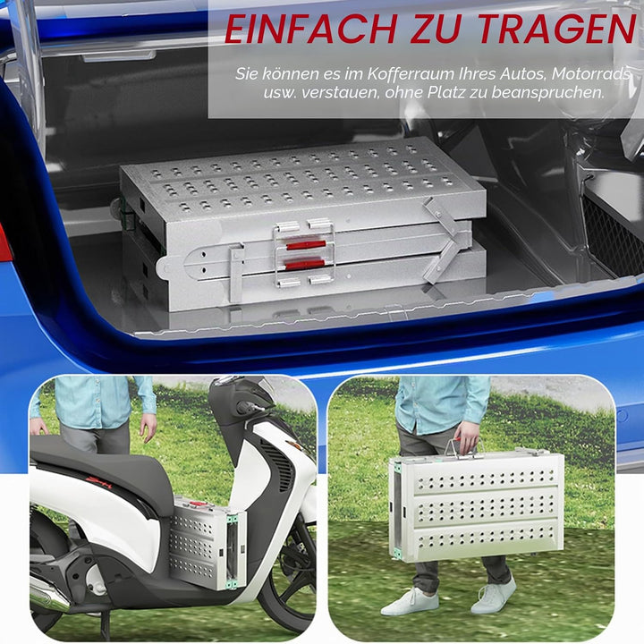 HIYOUGO Arbeitsplattform Arbeitsbühne, Höhenverstellbar Klappbare Tragbare Gerüst Arbeitsgerüst, Ant