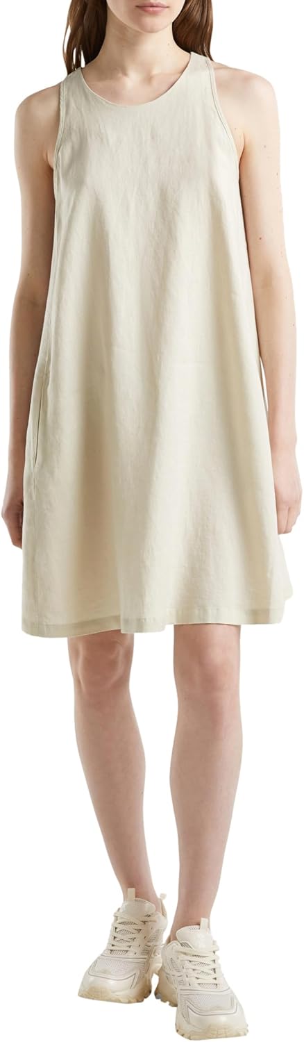 United Colors of Benetton Damen Kleid M Beige 152, M Beige 152