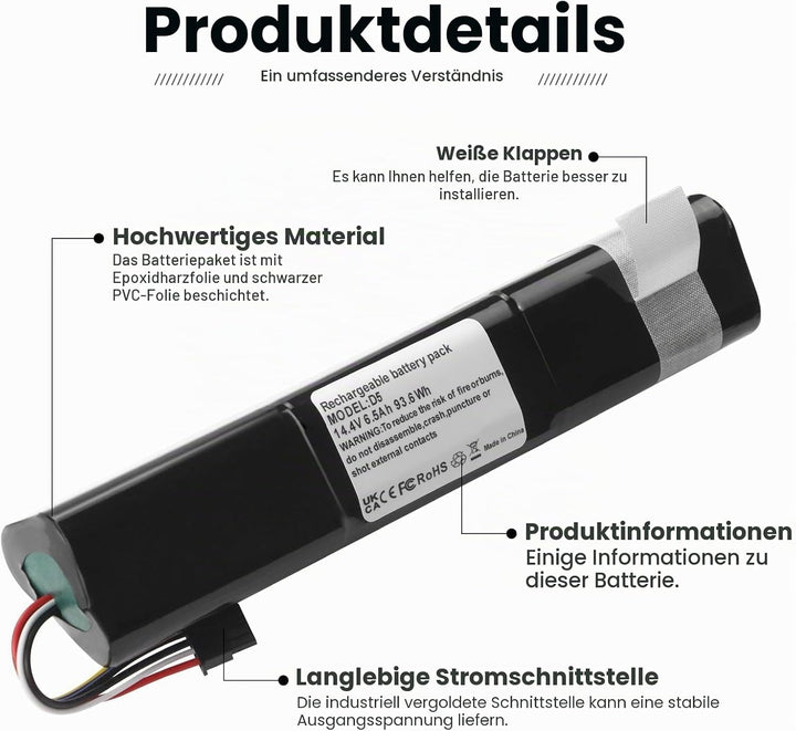 ANTIEE 6500mAh Akku für Neato Robotics D3 D4 D5 D6 D7 D3+ D301 D303 D5+ D502 D503 D701 D702 D703 D70